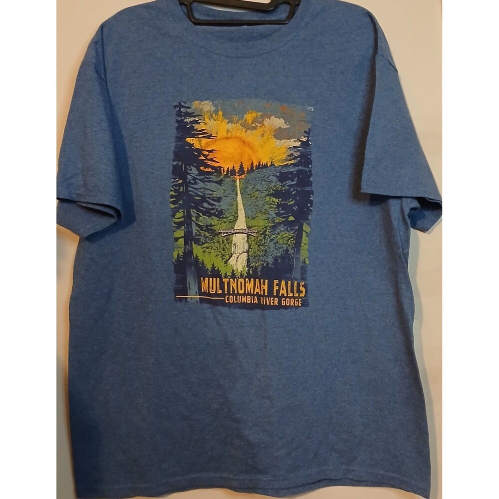Multnomah Falls Columbia River Gorge Graphic T Shirt Mens Large Oregon Hiking